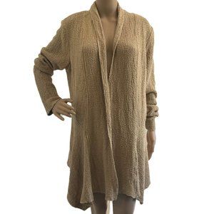 CMC Cotton Ecru Knit Open Front Cardigan S